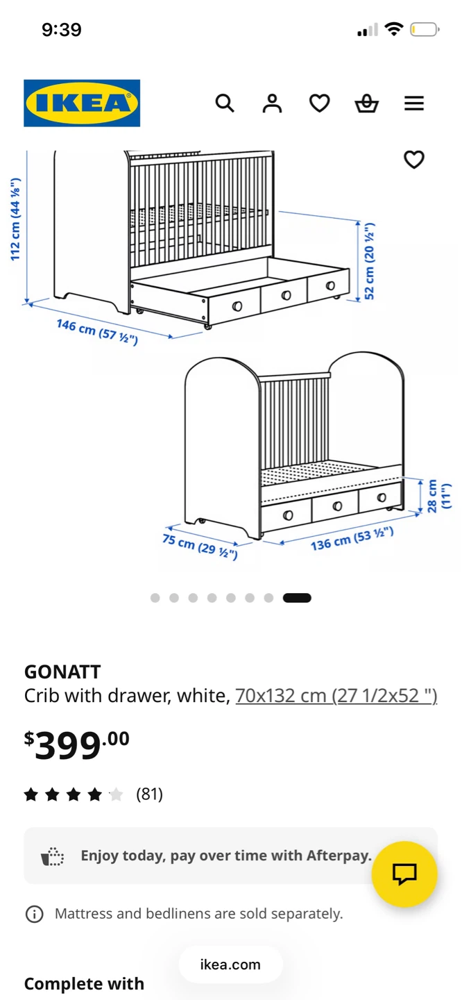 Crib with storage drawers and mattress - photo 2