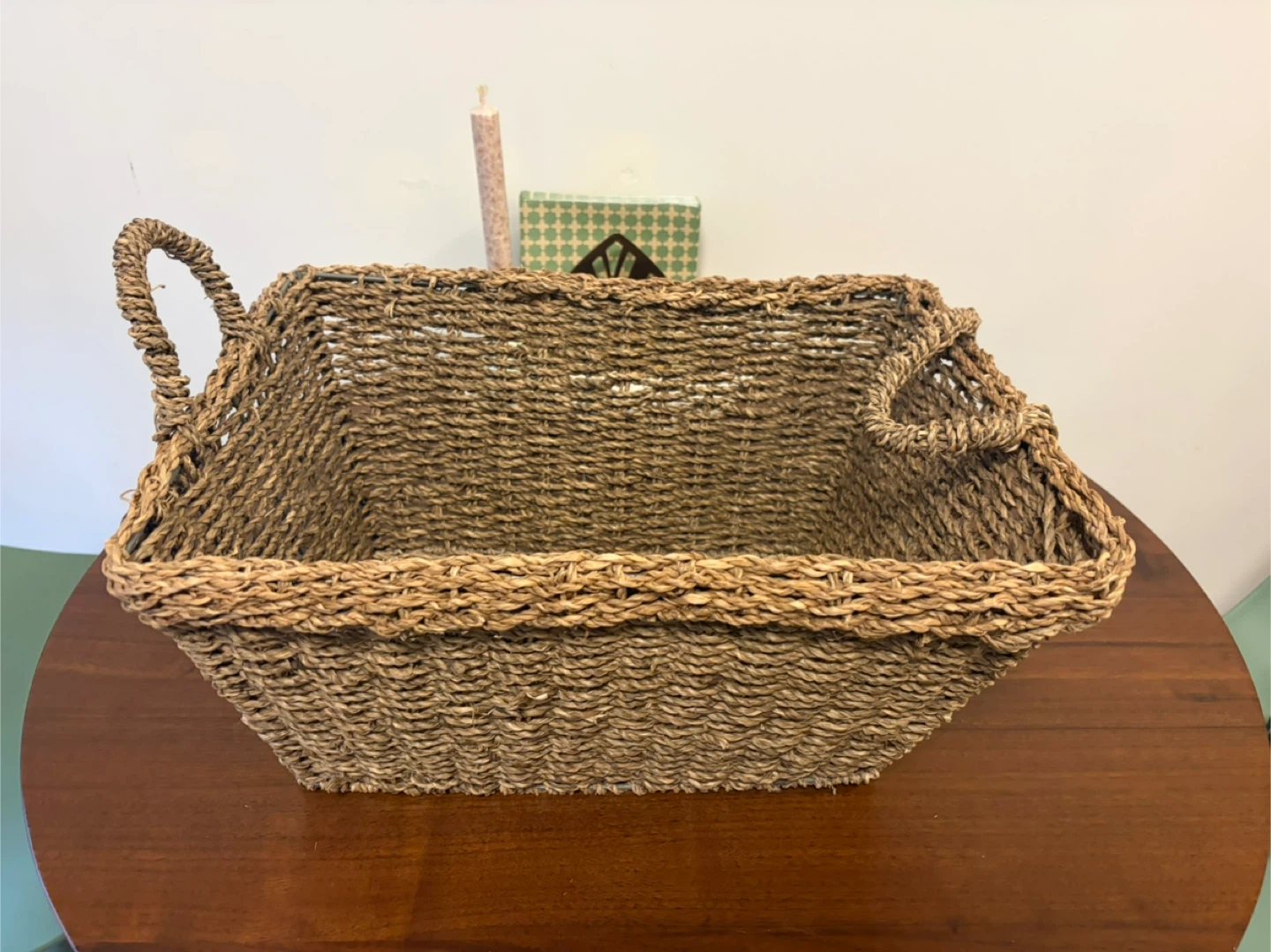 Woven Seagrass Storage Basket with Handles