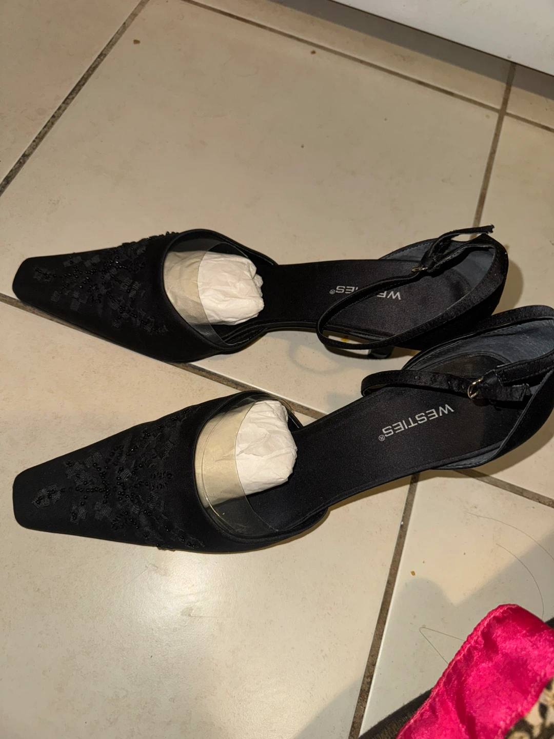 Westies Black Beaded Dress Heels