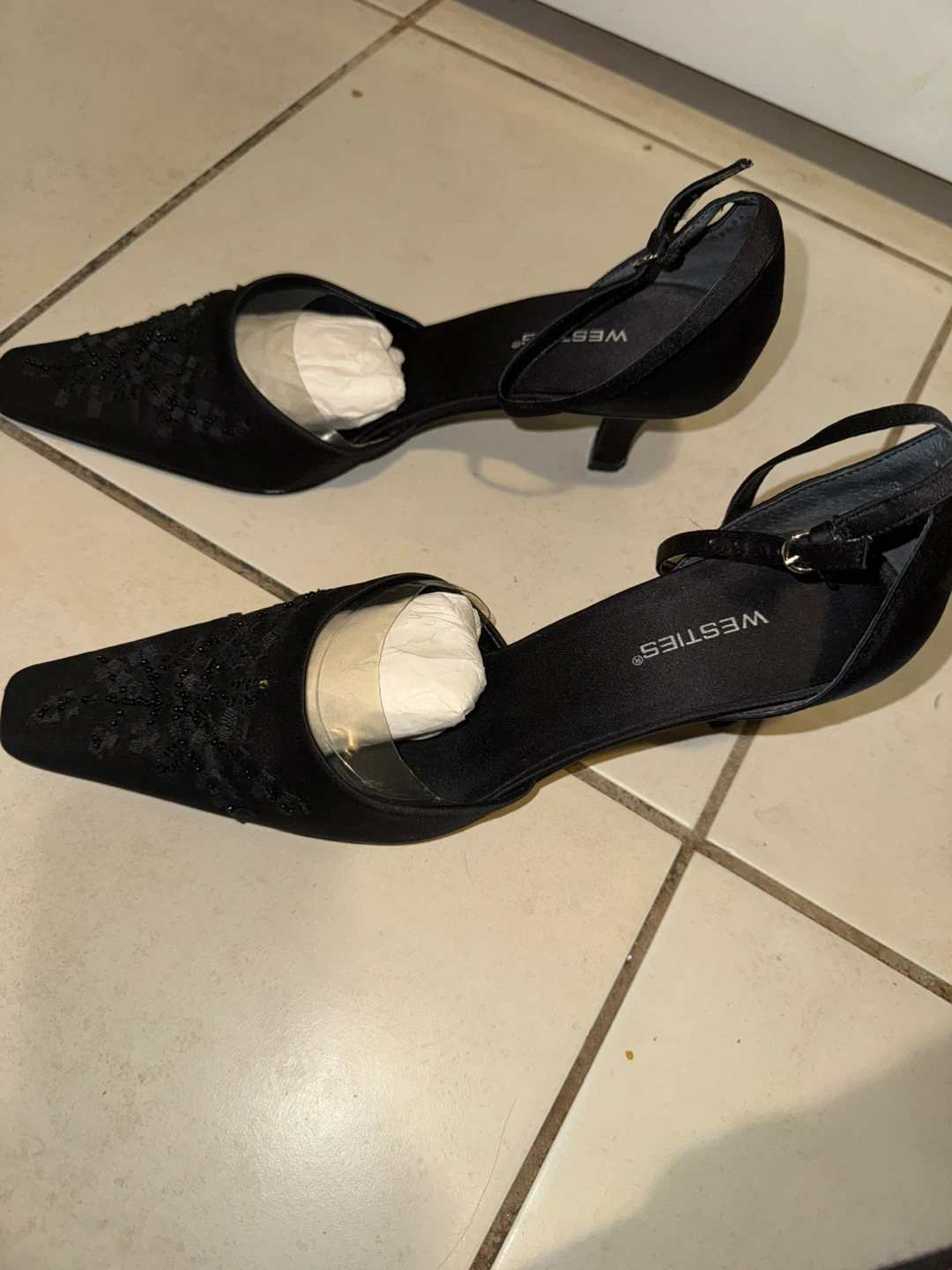 Westies Black Beaded Dress Heels - photo 2
