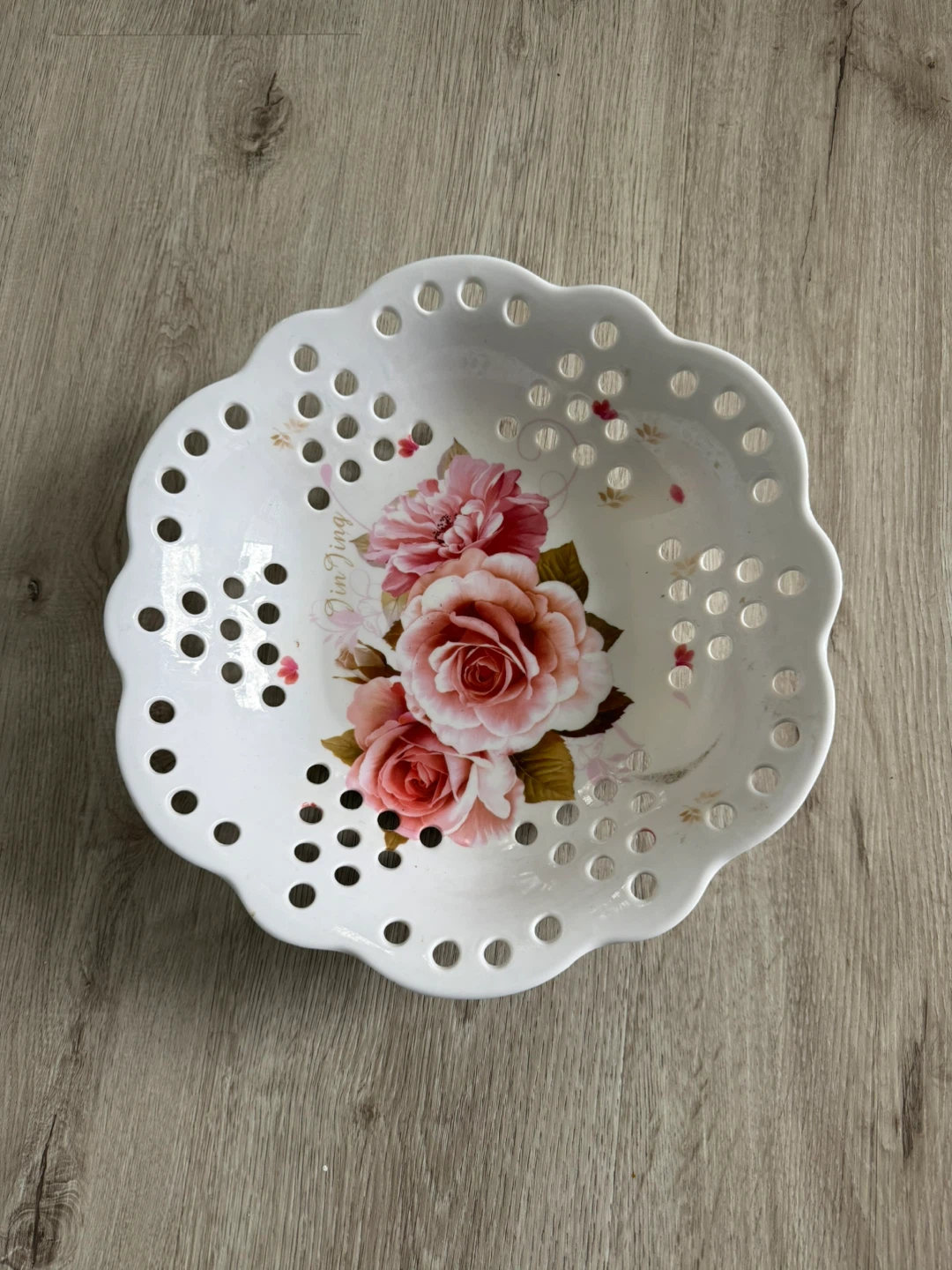Decorative Rose Ceramic Fruit Bowl