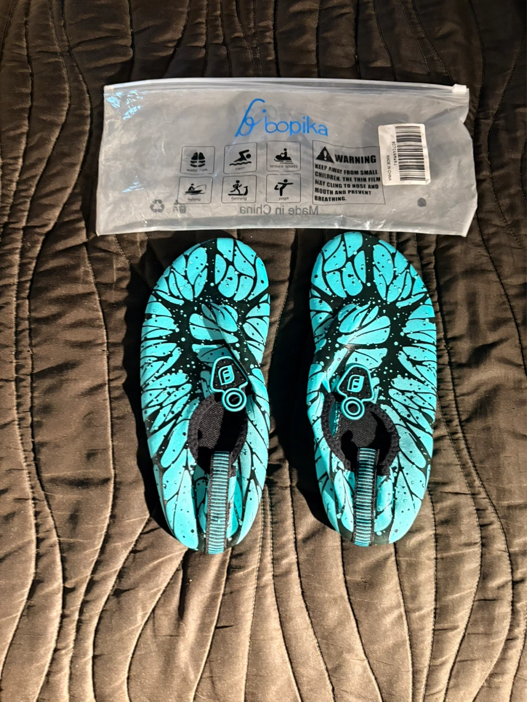 Bopika Aqua Shoes - Turquoise Leaf Pattern - photo 2