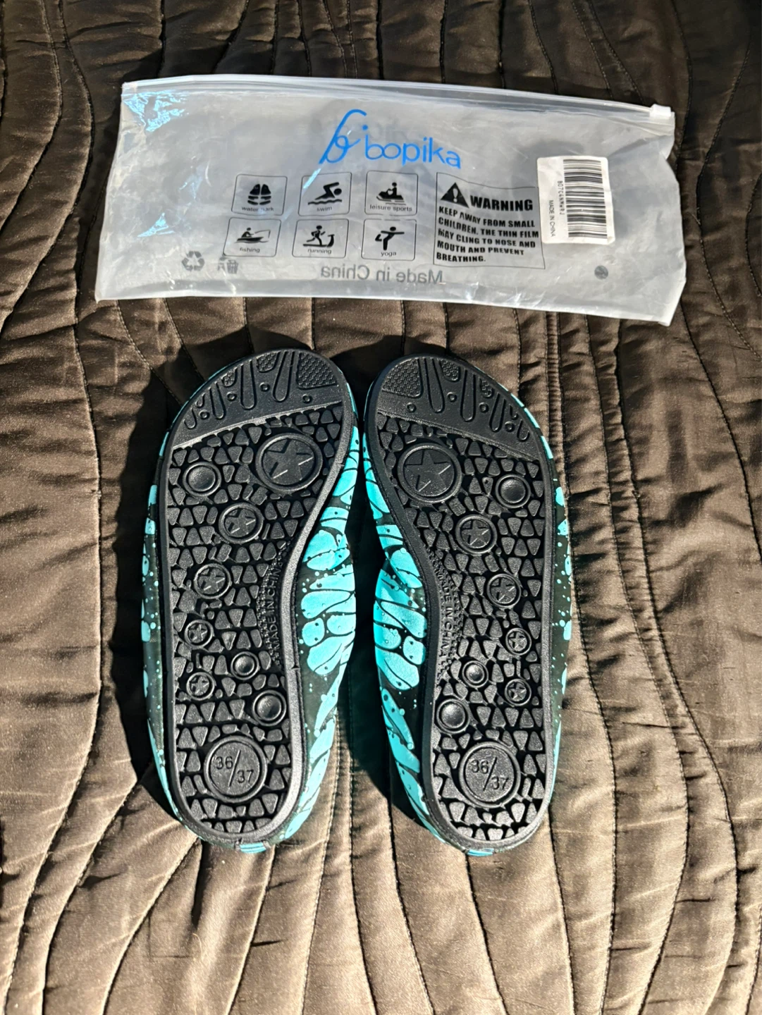 Bopika Aqua Shoes - Turquoise Leaf Pattern - photo 3