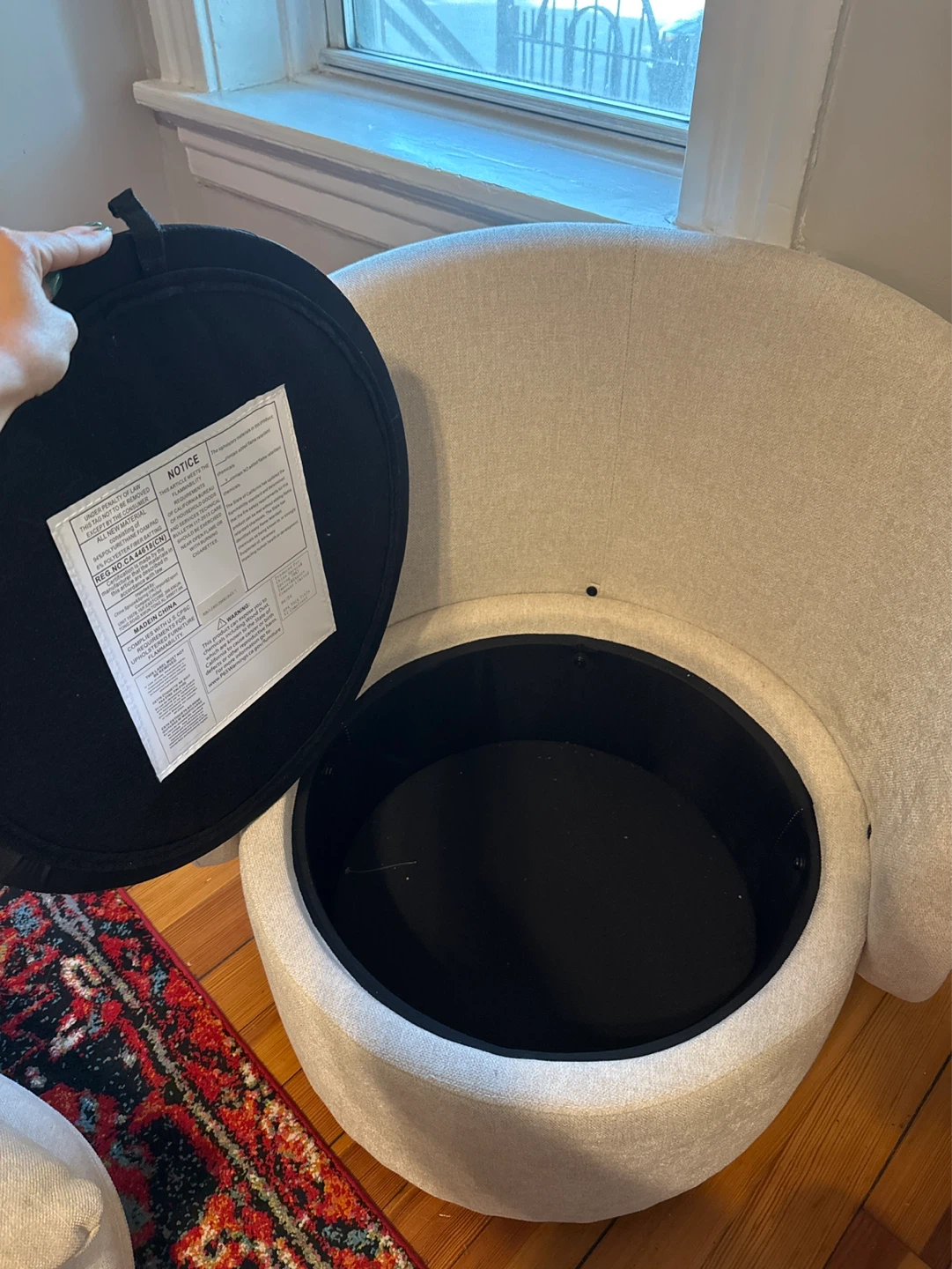 Swivel barrel chair with Storage