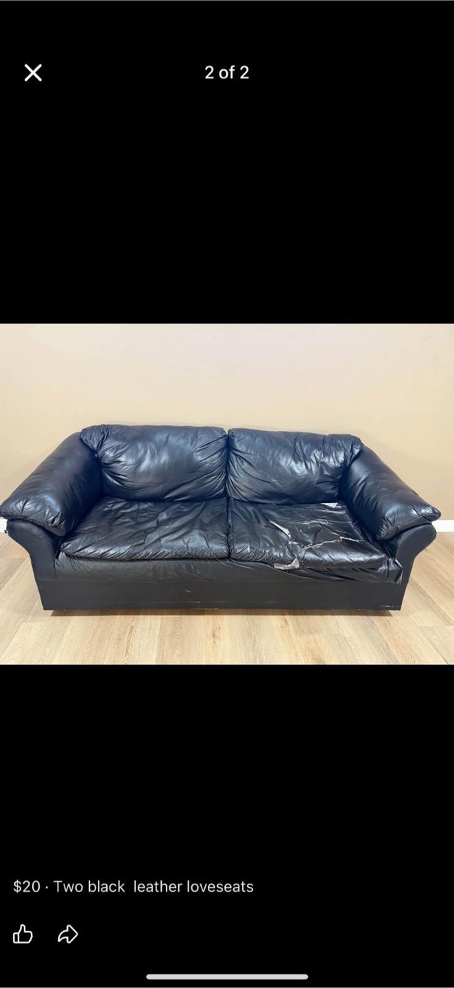 Black Leather Loveseat