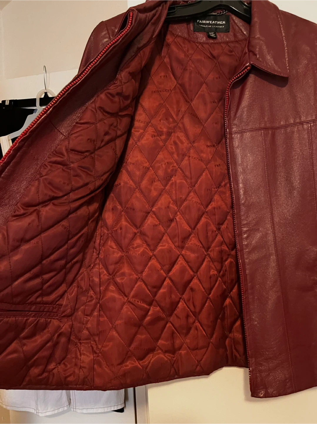 Fairweather Burgundy Genuine Leather Jacket - Red - Size S/P - photo 3