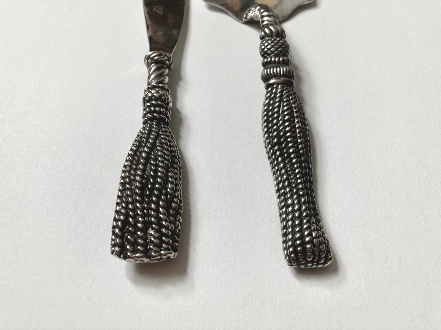 Vintage French Silver Plated Tassel Cake Serving Utensil Set - photo 3