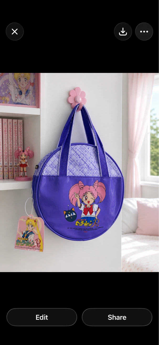 Vtg 1992 Sailor Moon Lot Chibi Moon Luni P Bag + Plush Prize NWT