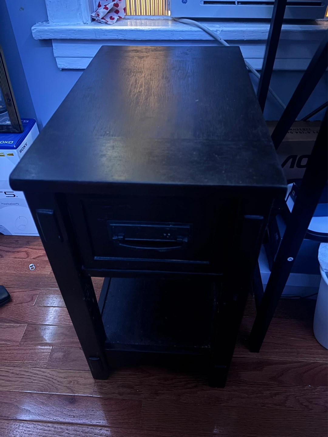 Black End Table with Drawer