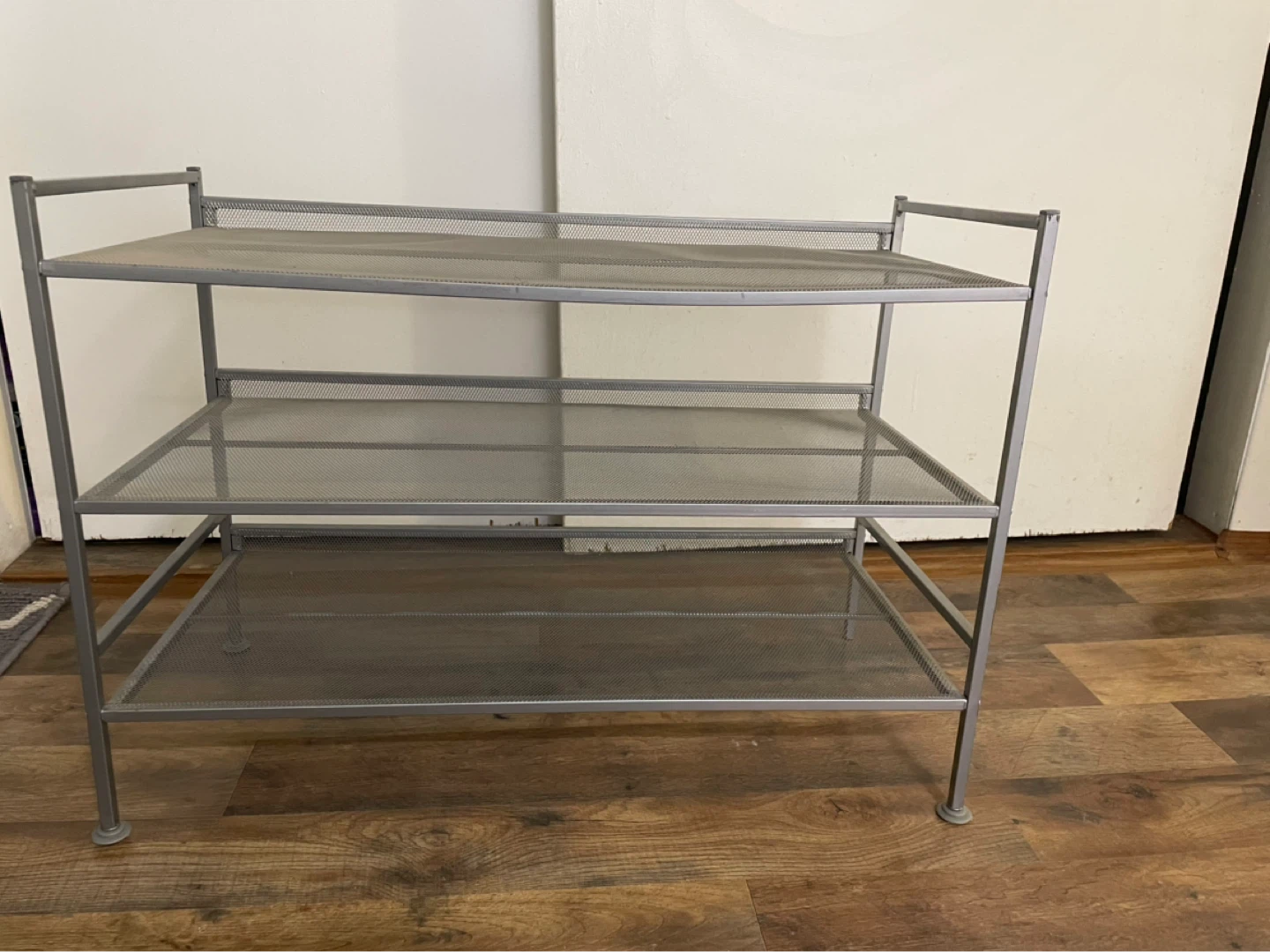 3-Tier Mesh Shelf Rack - Gray