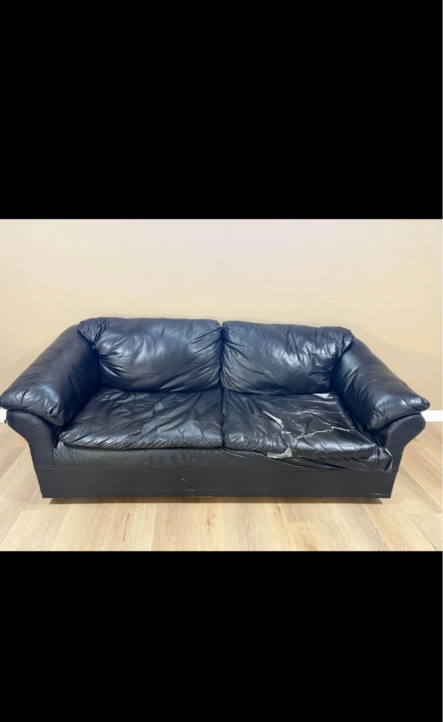 Black Leather Loveseat Sofa