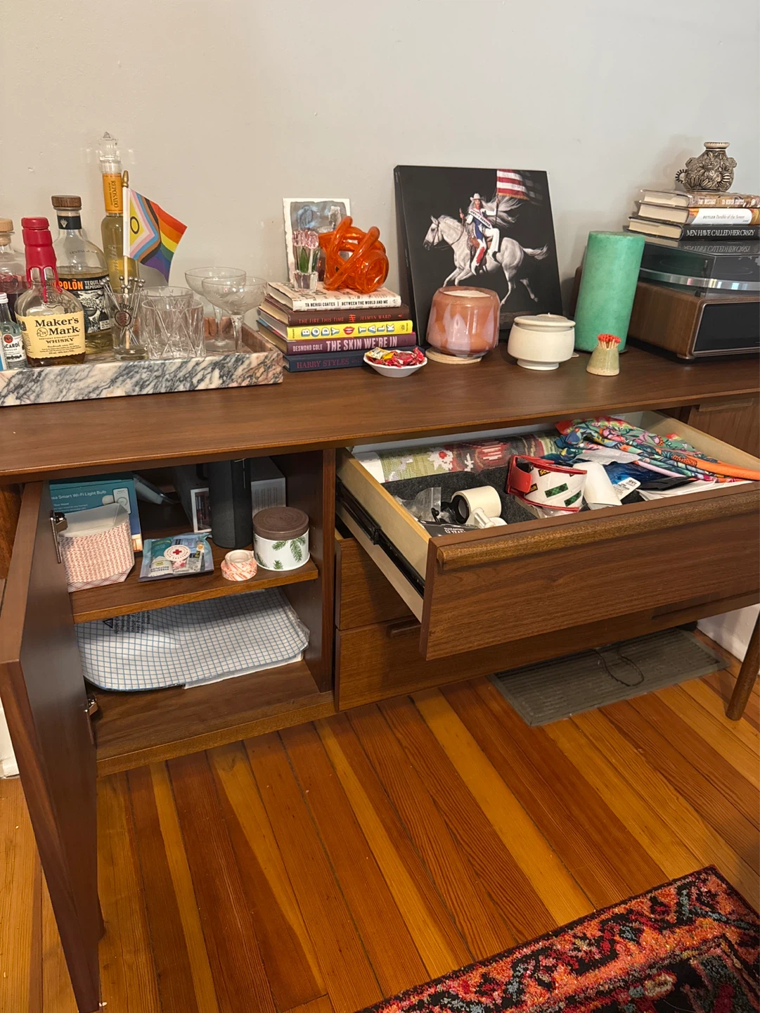 Crate and Barrel Tate 62" Walnut Midcentury Credenza - photo 2