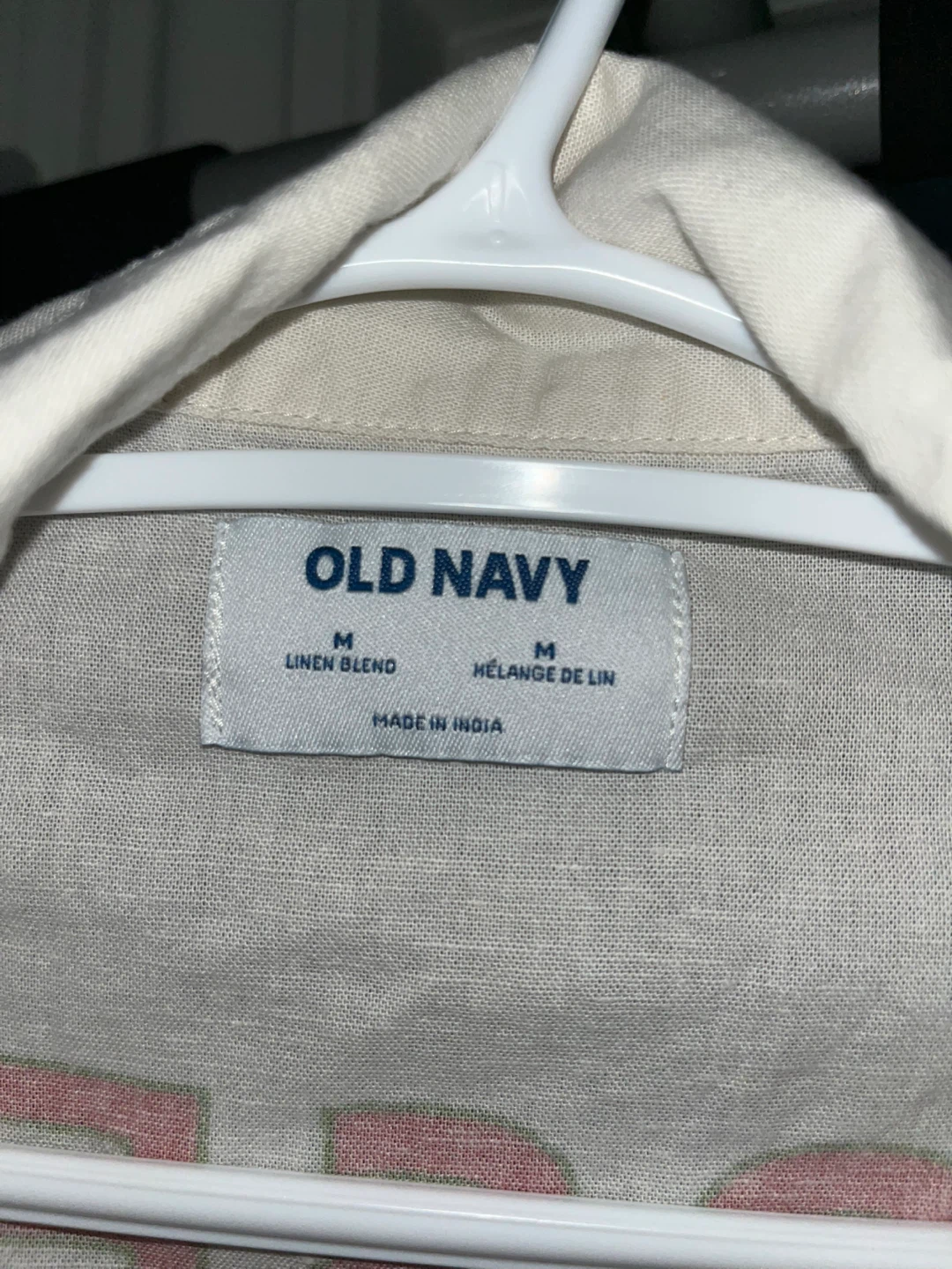 Old Navy Linen Blend Short Sleeve Button Up Shirt Size Medium - photo 3