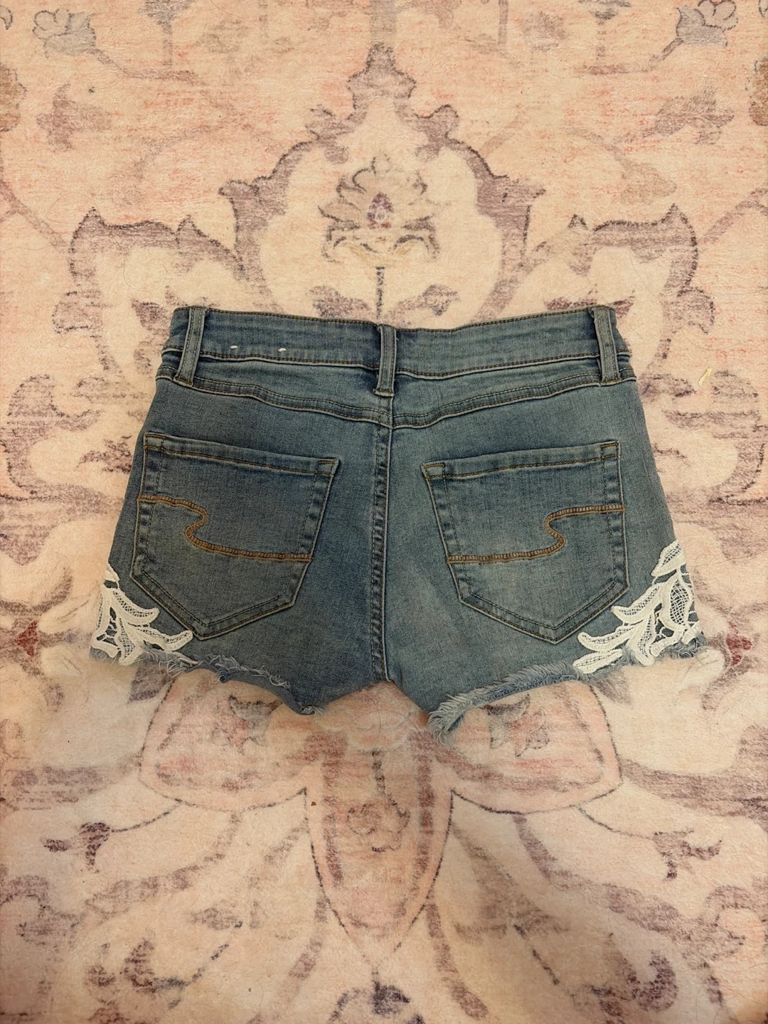 Ardene Y2K Lace Denim Shorts - Size 0 - photo 3