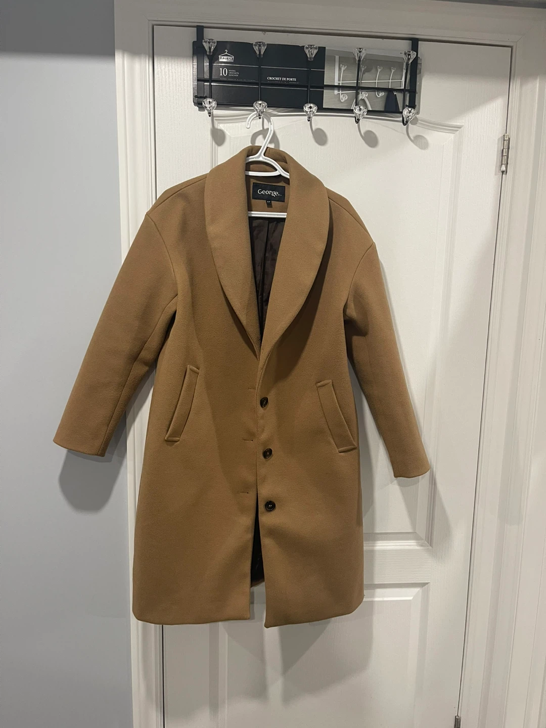 George. Tan Wool Blend Coat
