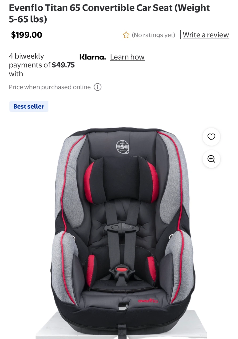 Evenflo Titan 65 Convertible Car Seat - Andover Gray - photo 2