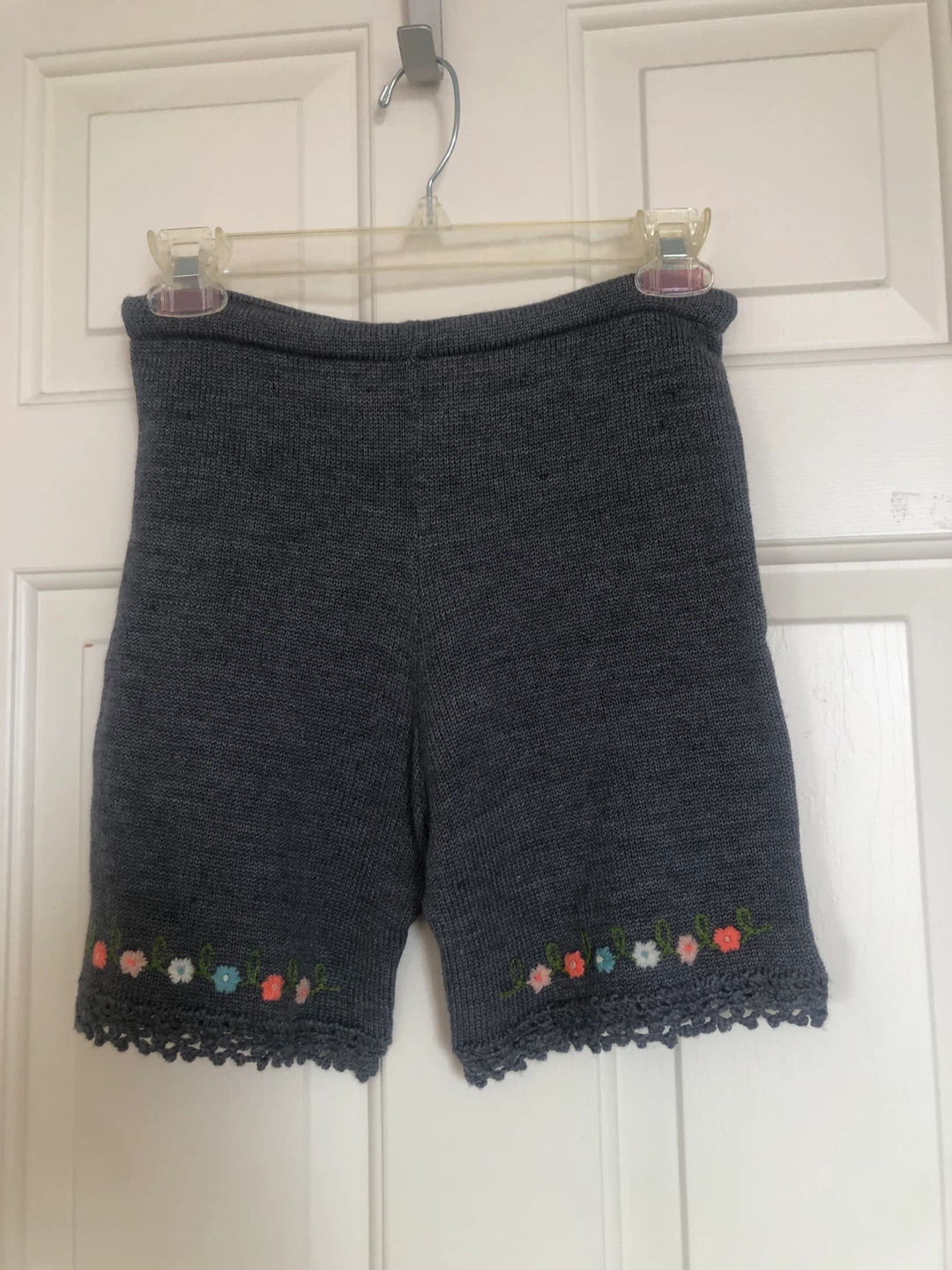 Knit Shorts with Floral Embroidery - photo 2