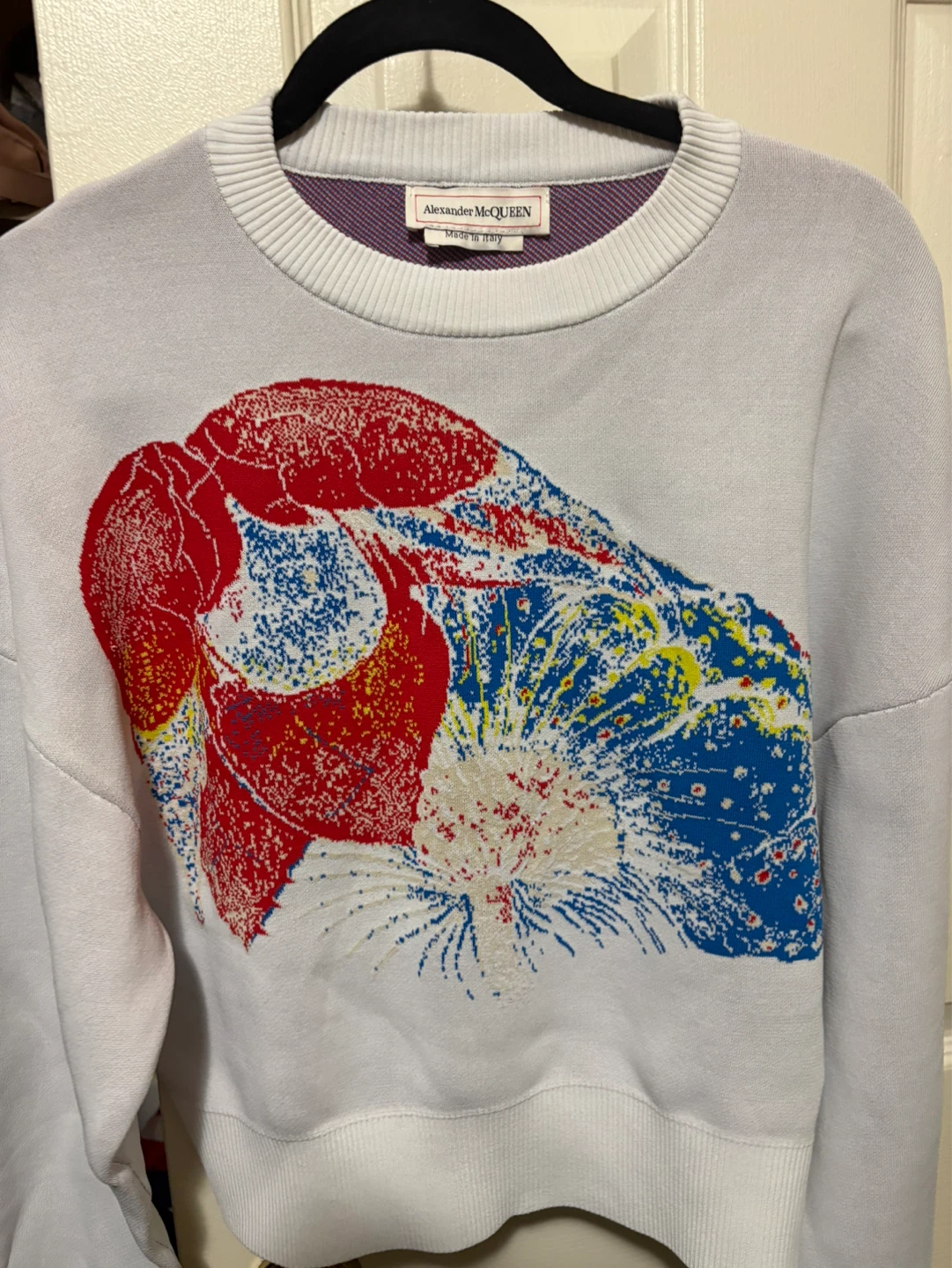 Alexander McQueen White Graphic Crewneck Sweatshirt