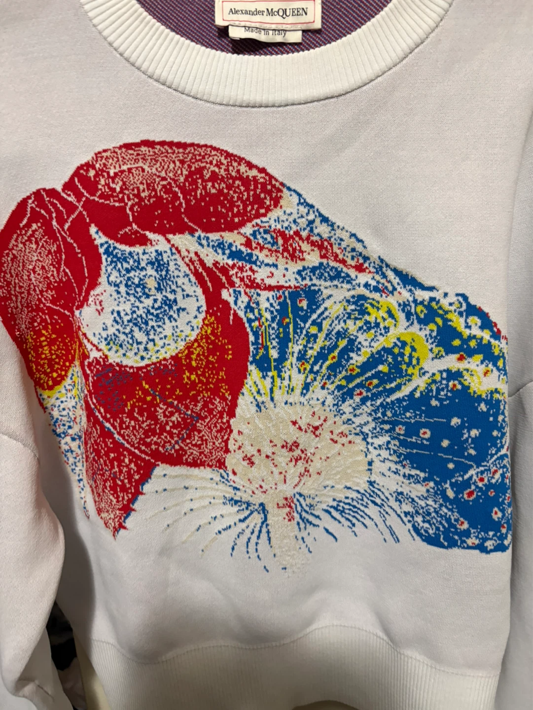 Alexander McQueen White Graphic Crewneck Sweatshirt - photo 2