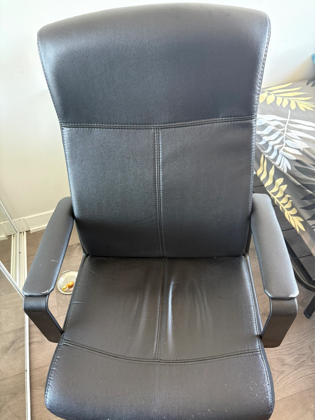 Black Faux Leather Office Chair