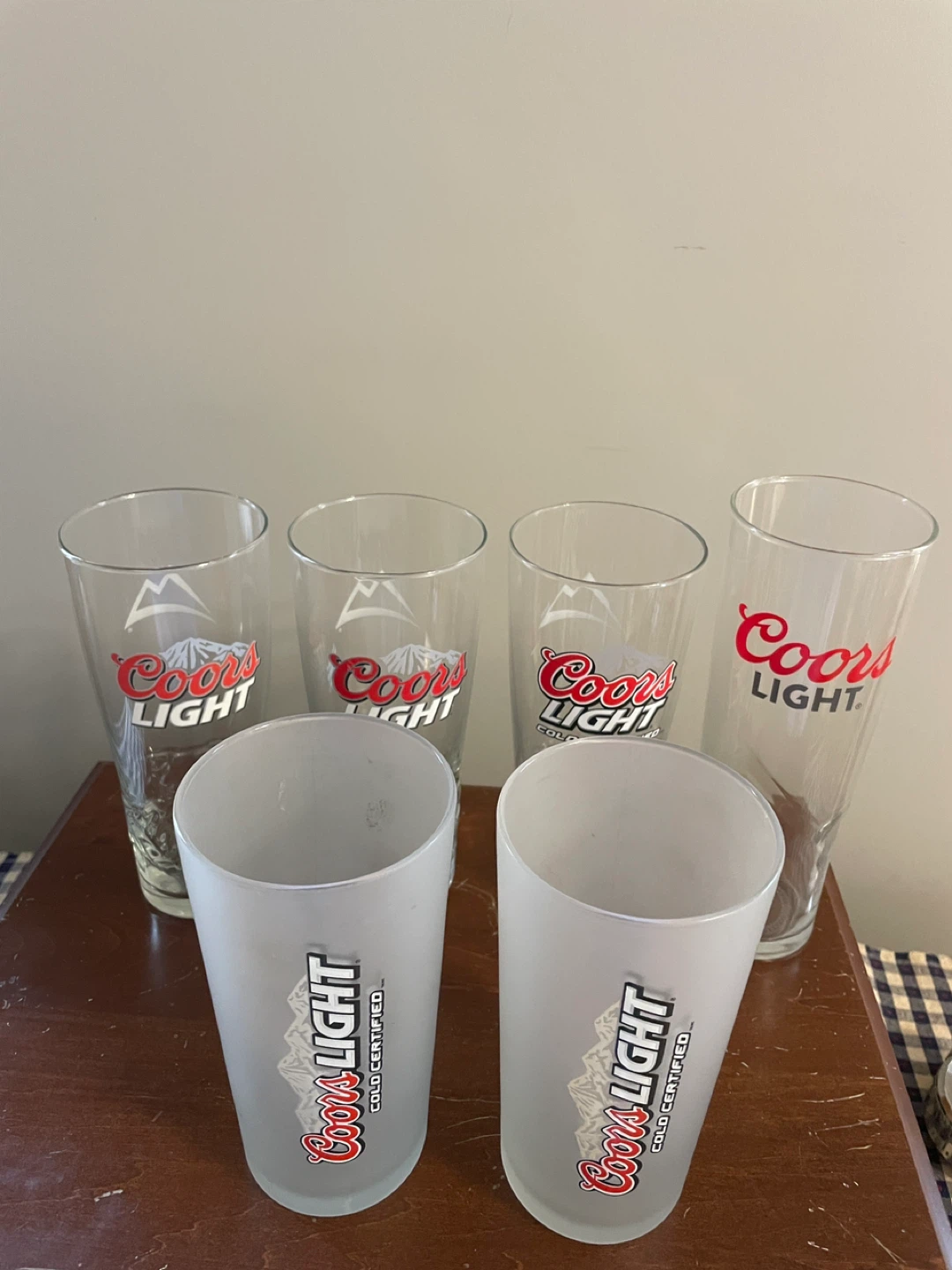 Coors Light Glasses Set - 4 Clear, 2 Frosted