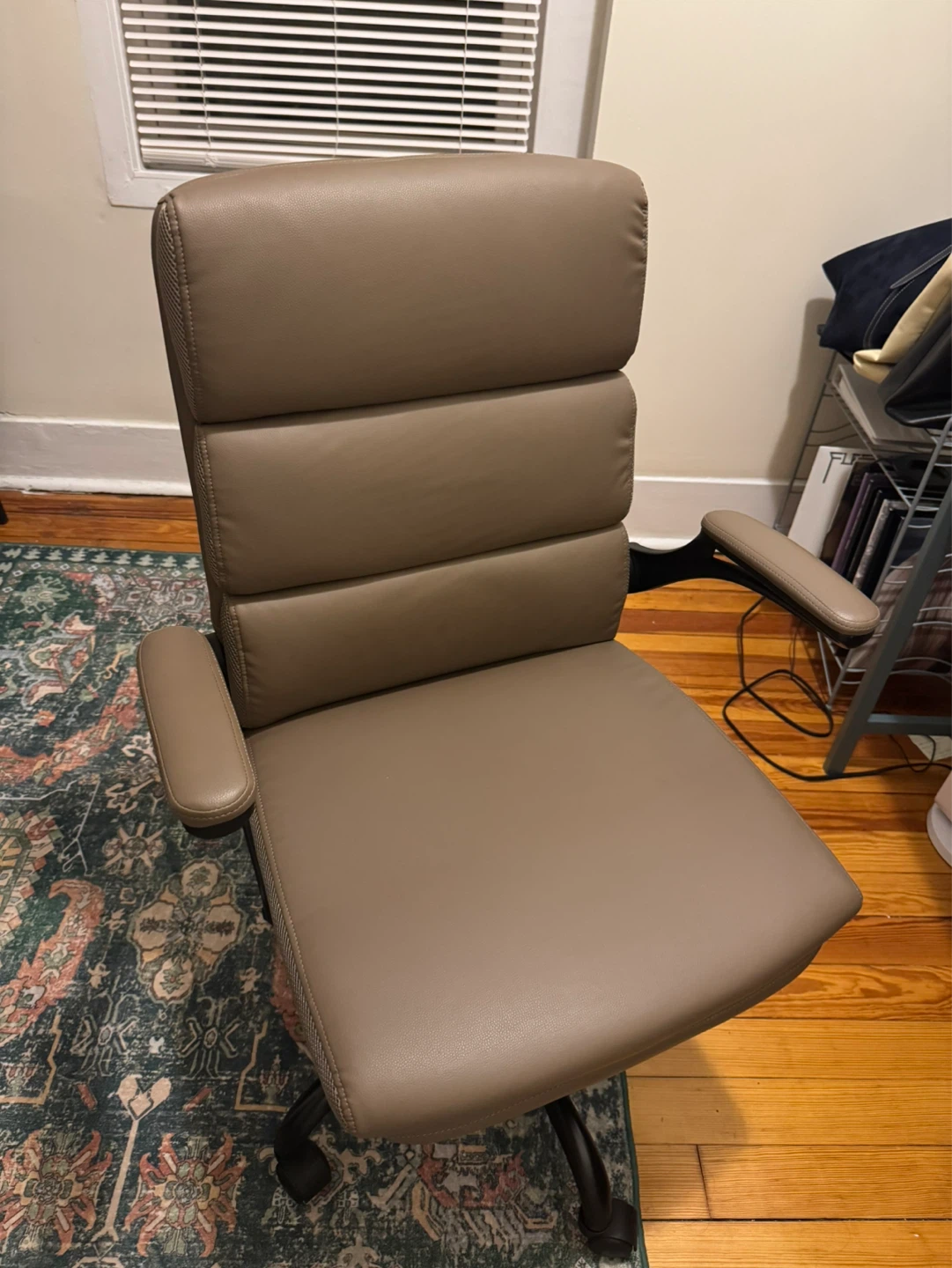 Brown Faux Leather Office Chair