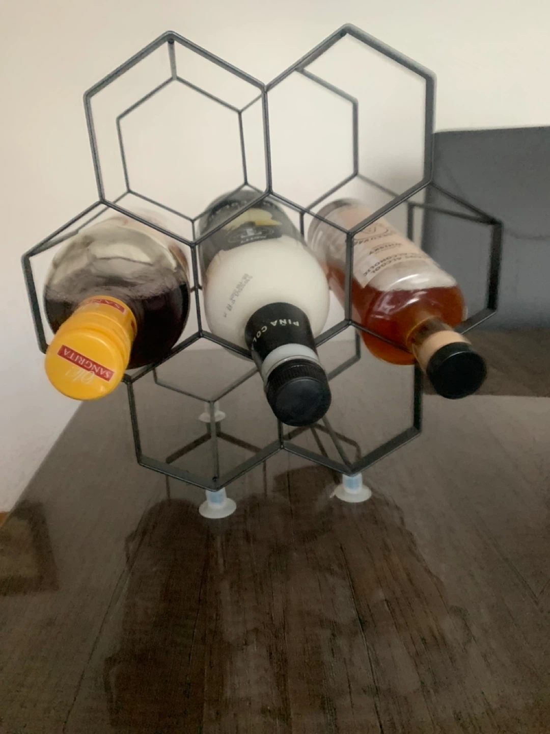 Metal Hexagon Wine Rack