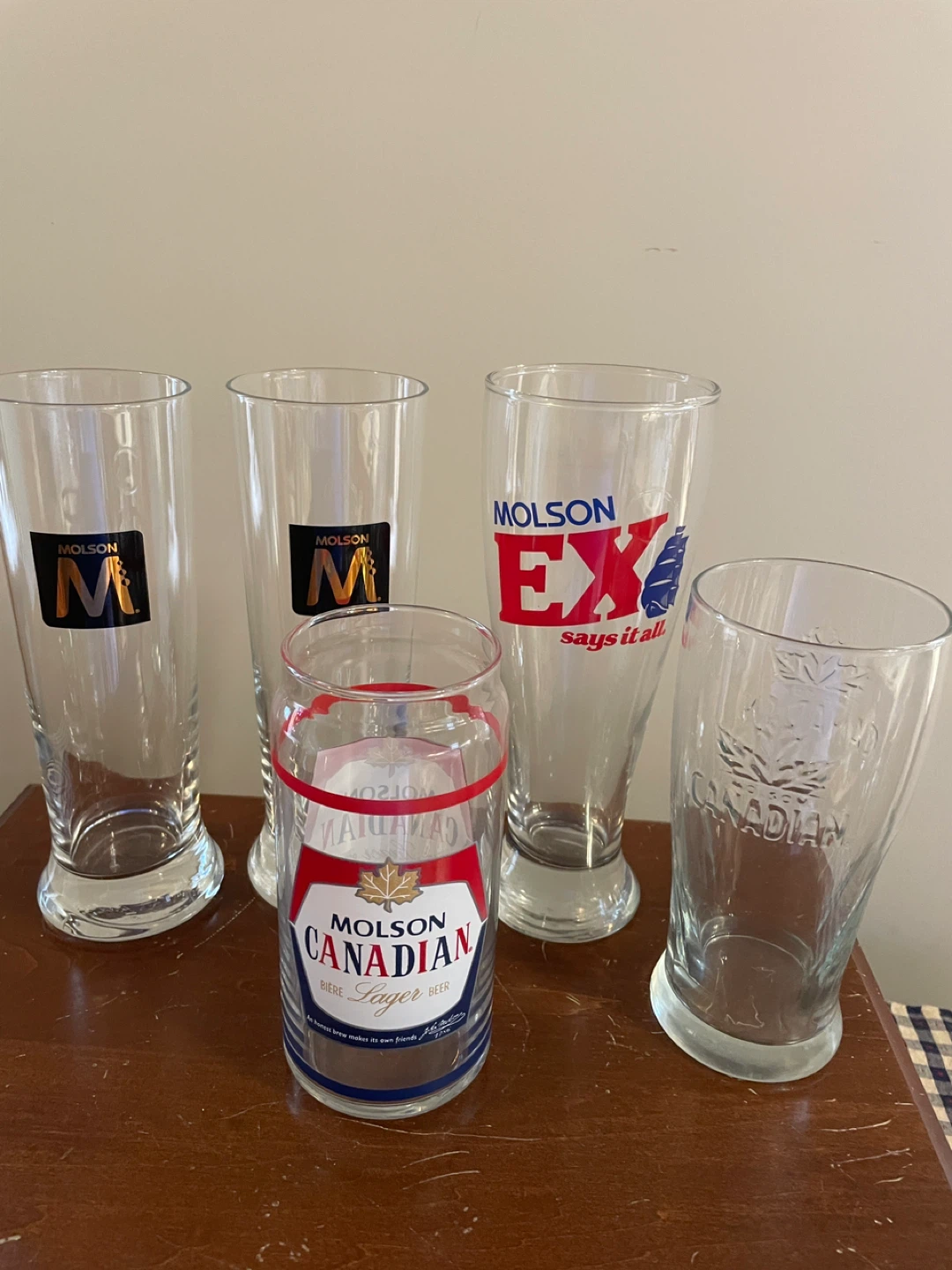 Molson Canadian & Molson Ex Beer Glasses