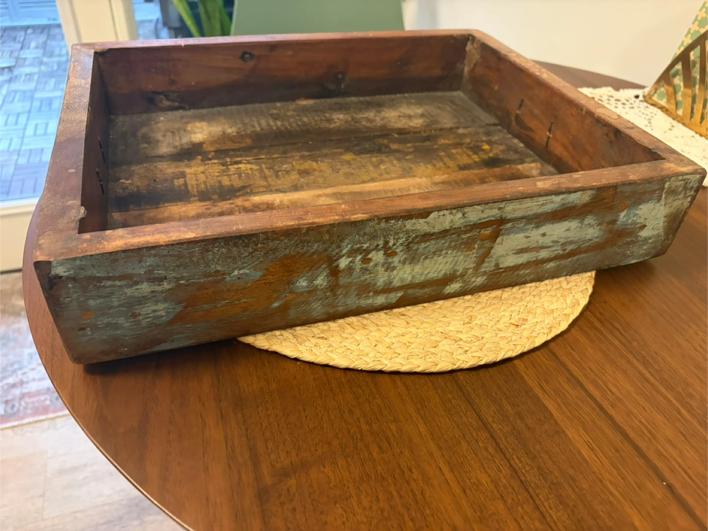 Rustic Wooden Tray with Handle - photo 2