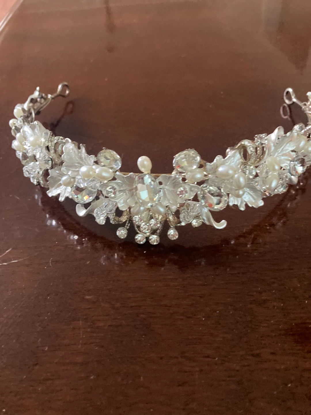 Rhinestone Pearl Bridal Tiara