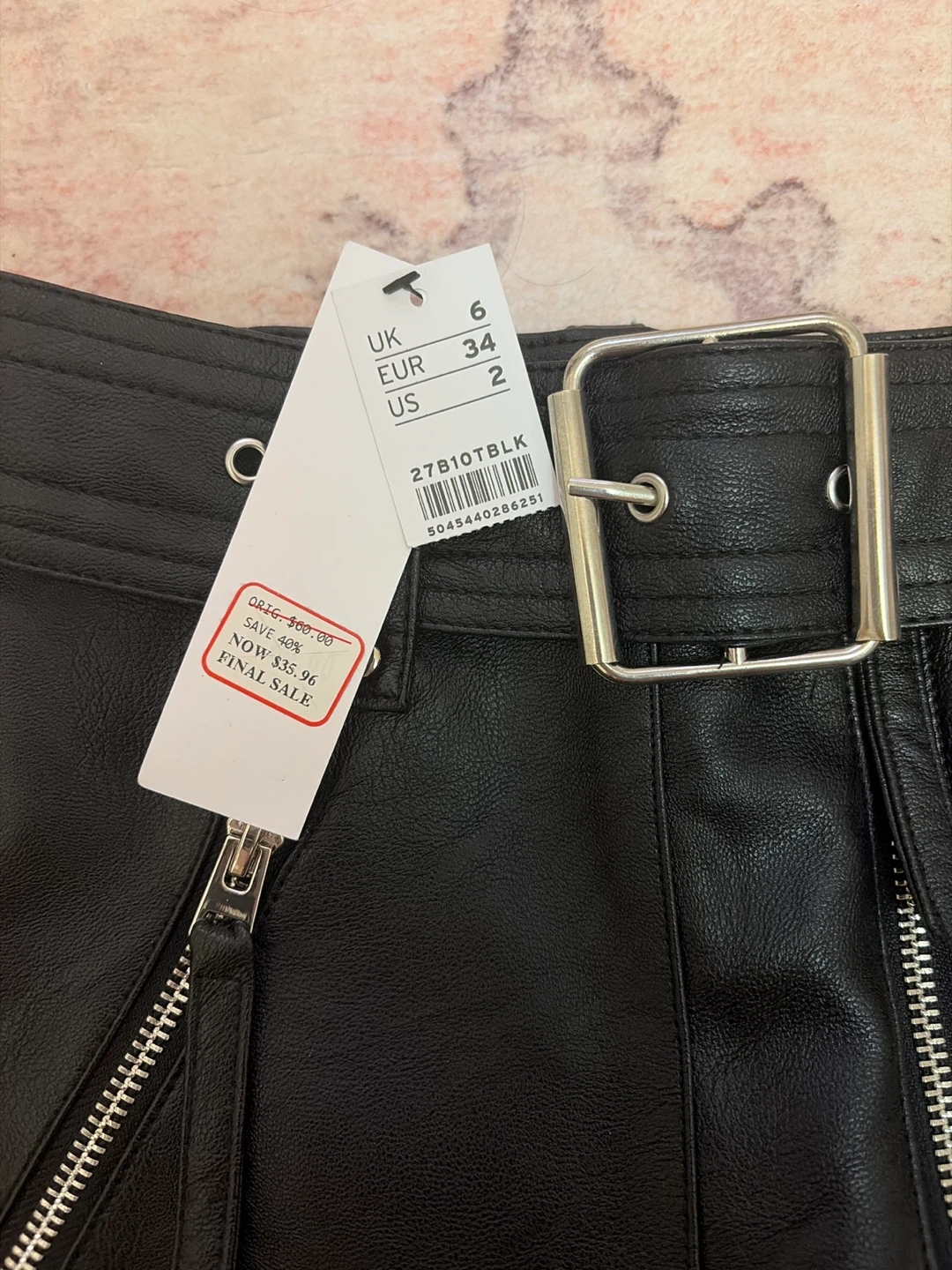 NEW Topshop Leather Mini Skirt -2 - photo 2