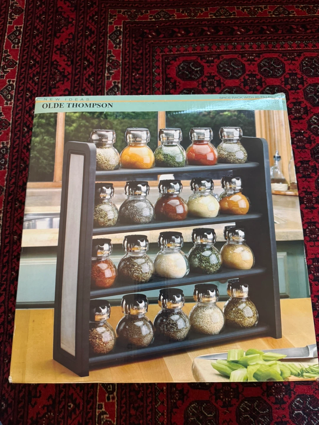 OLDE THOMPSON Spice Rack with 20 Jars