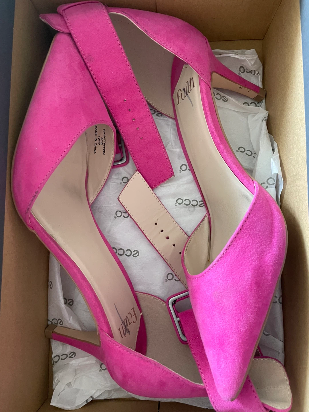Faith Pink Suede Heels Size 5/38