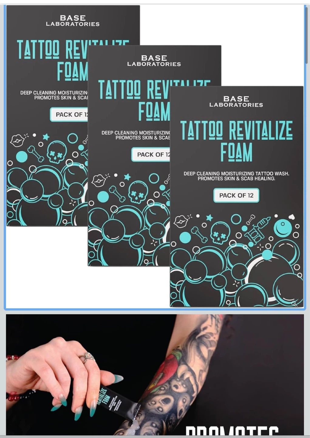 Base Laboratories Tattoo Revitalize Foam - Pack of 12