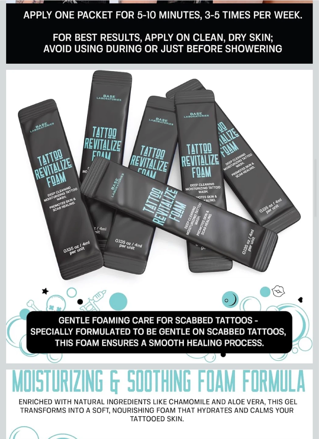 Base Laboratories Tattoo Revitalize Foam - Pack of 12 - photo 2