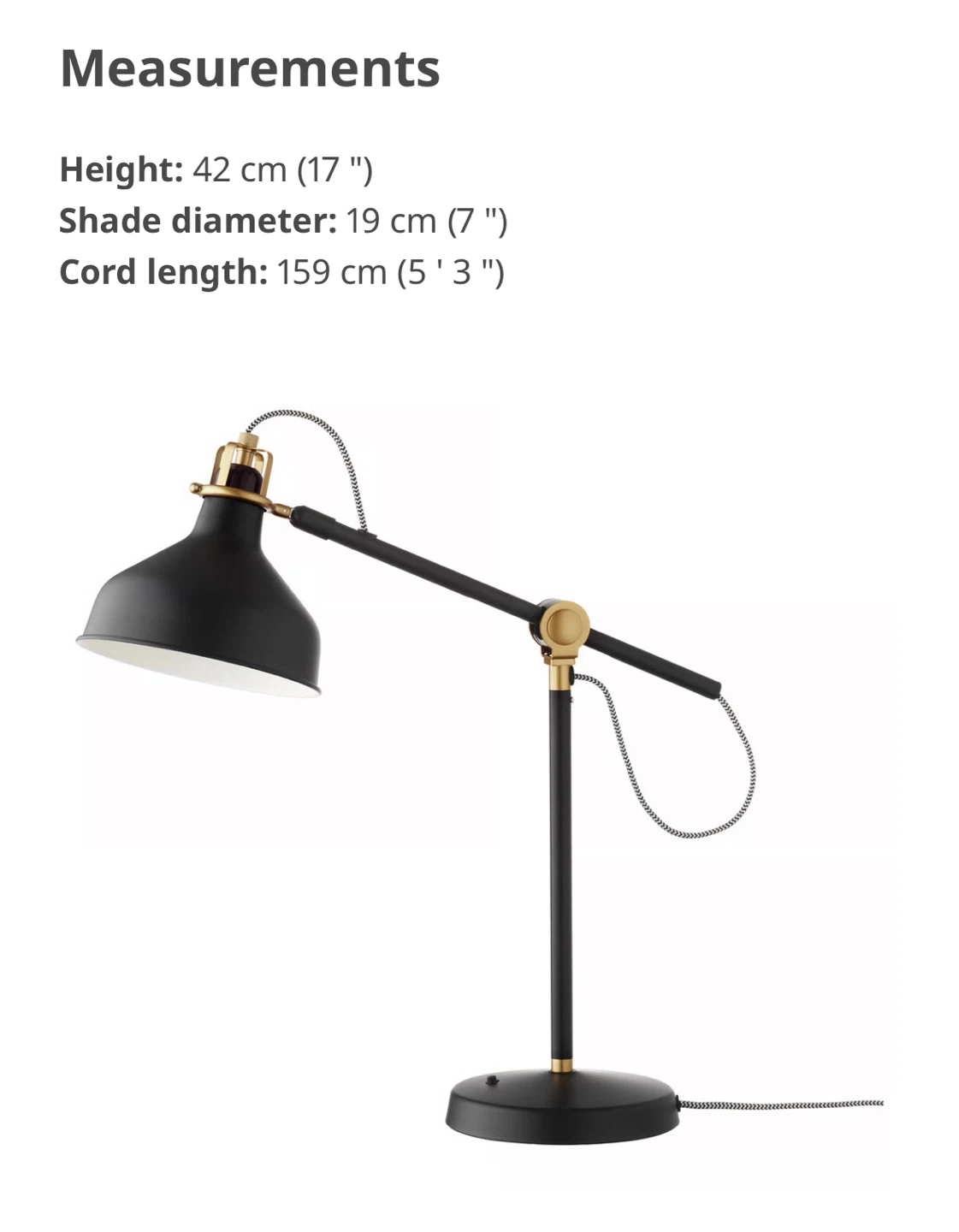 IKEA RANARP Work Lamp, Chrome - photo 2