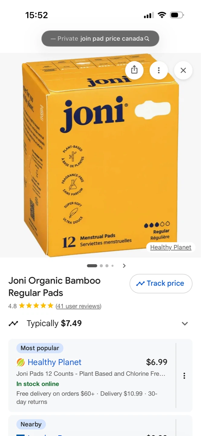 Tampax Pearl & Joni Organic Bamboo Pads Bundle - photo 4