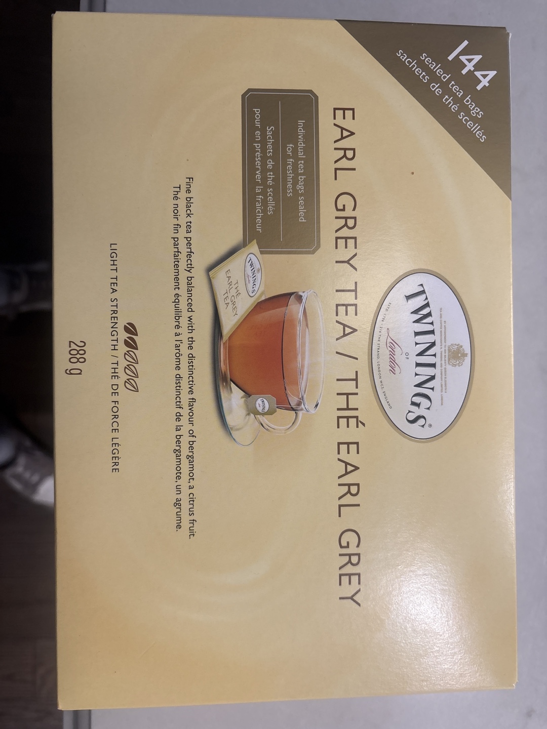 Twinings Earl Grey Tea 144 Sealed Tea Bags