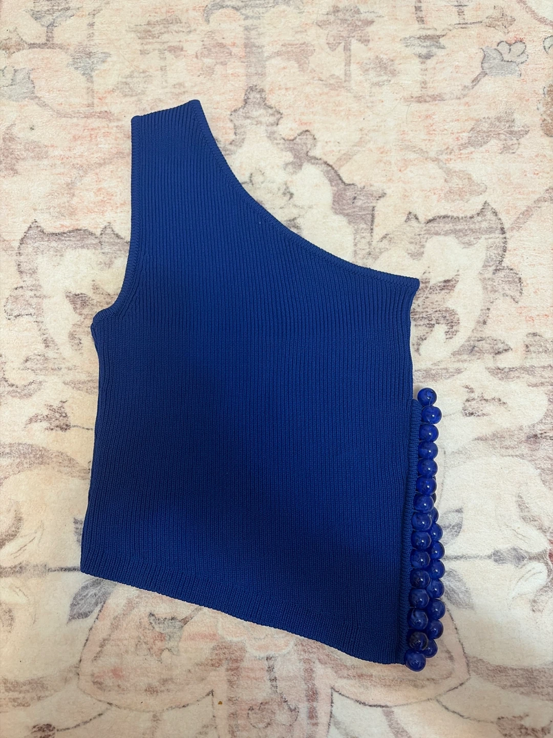 Zara Beaded One-Shoulder Top - S