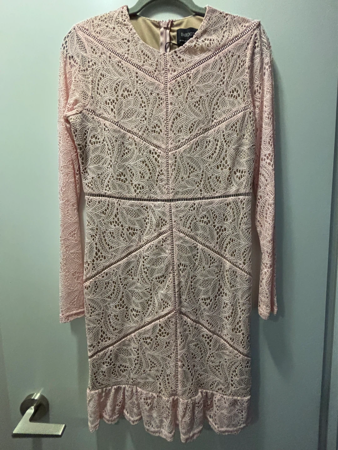 Bardot Pink Lace Dress