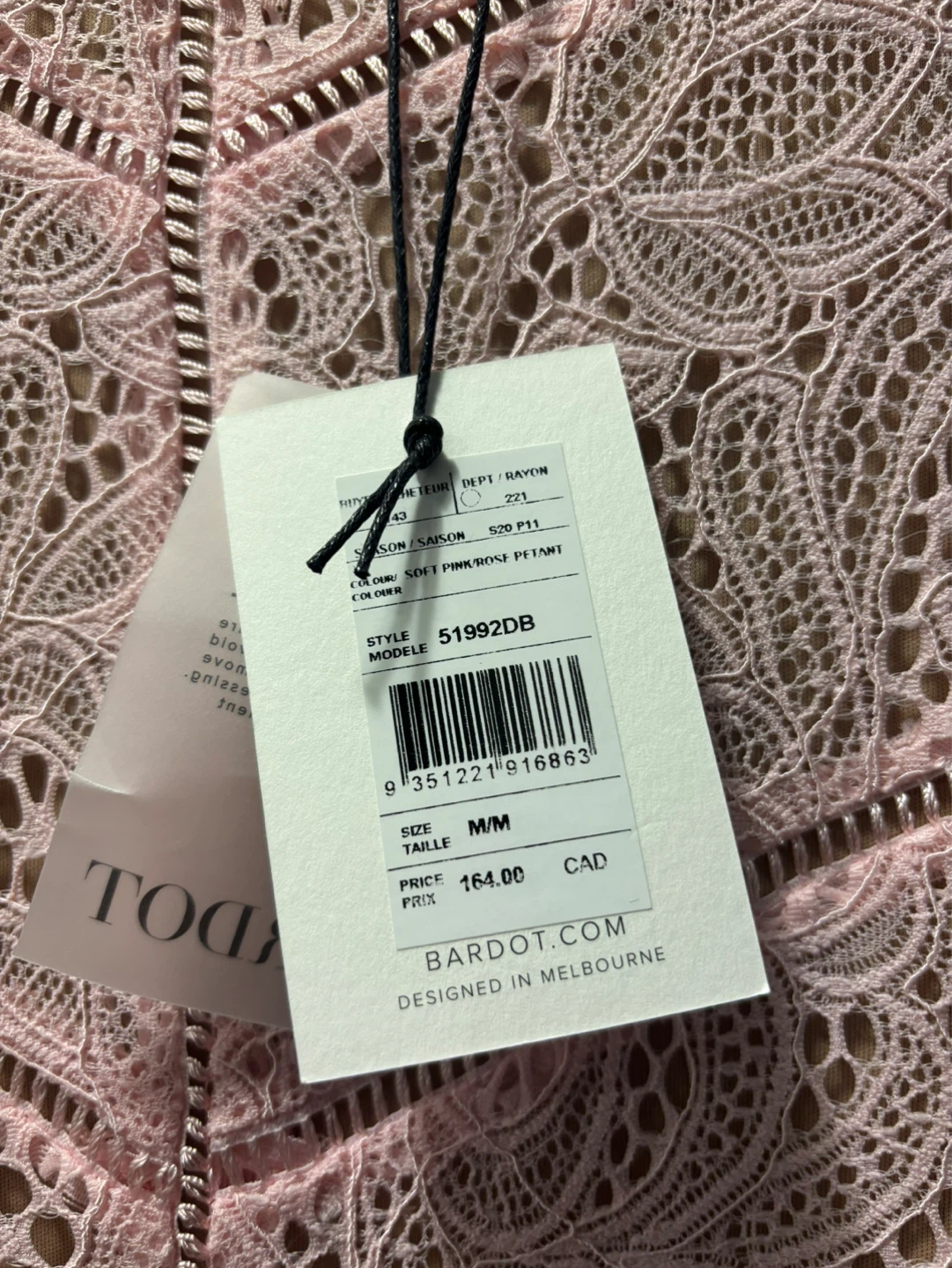 Bardot Pink Lace Dress - photo 3