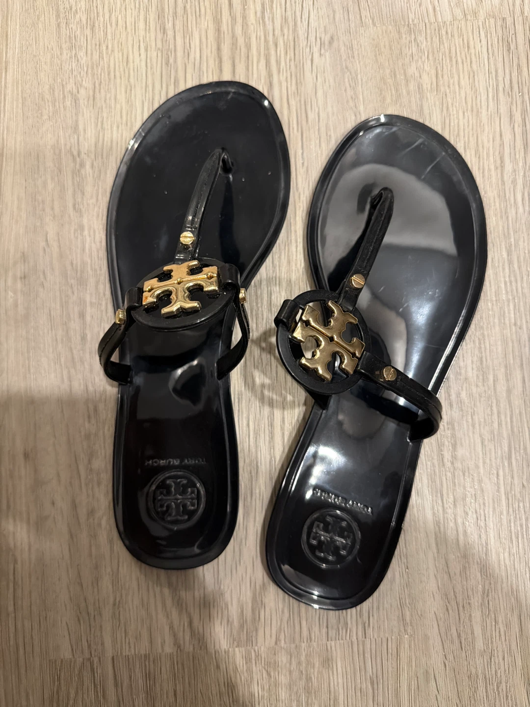 Tory Burch Black Jelly Flip Flops Sandals - photo 2