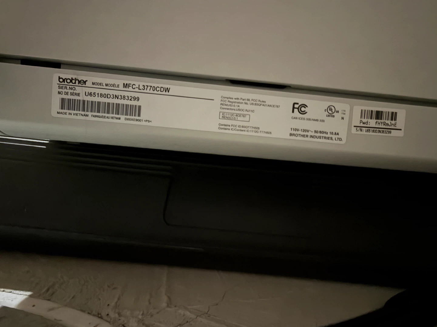 Brother MFC-L3770CDW Color Laser Printer – Like New - photo 3