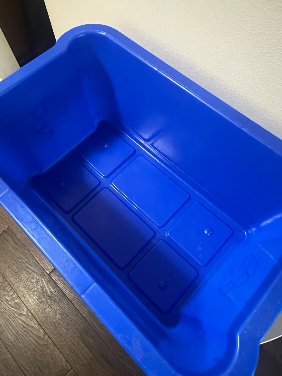 Blue Plastic Recycling Bin - photo 2