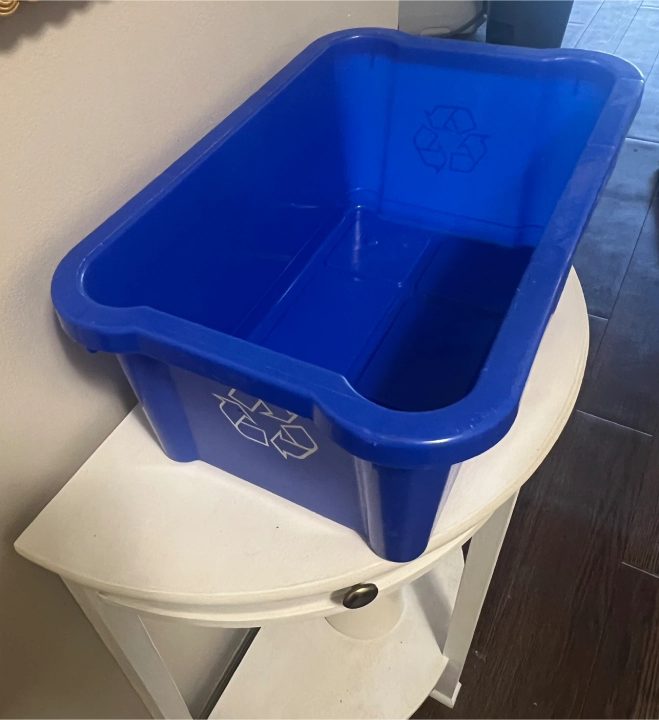 Blue Plastic Recycling Bin
