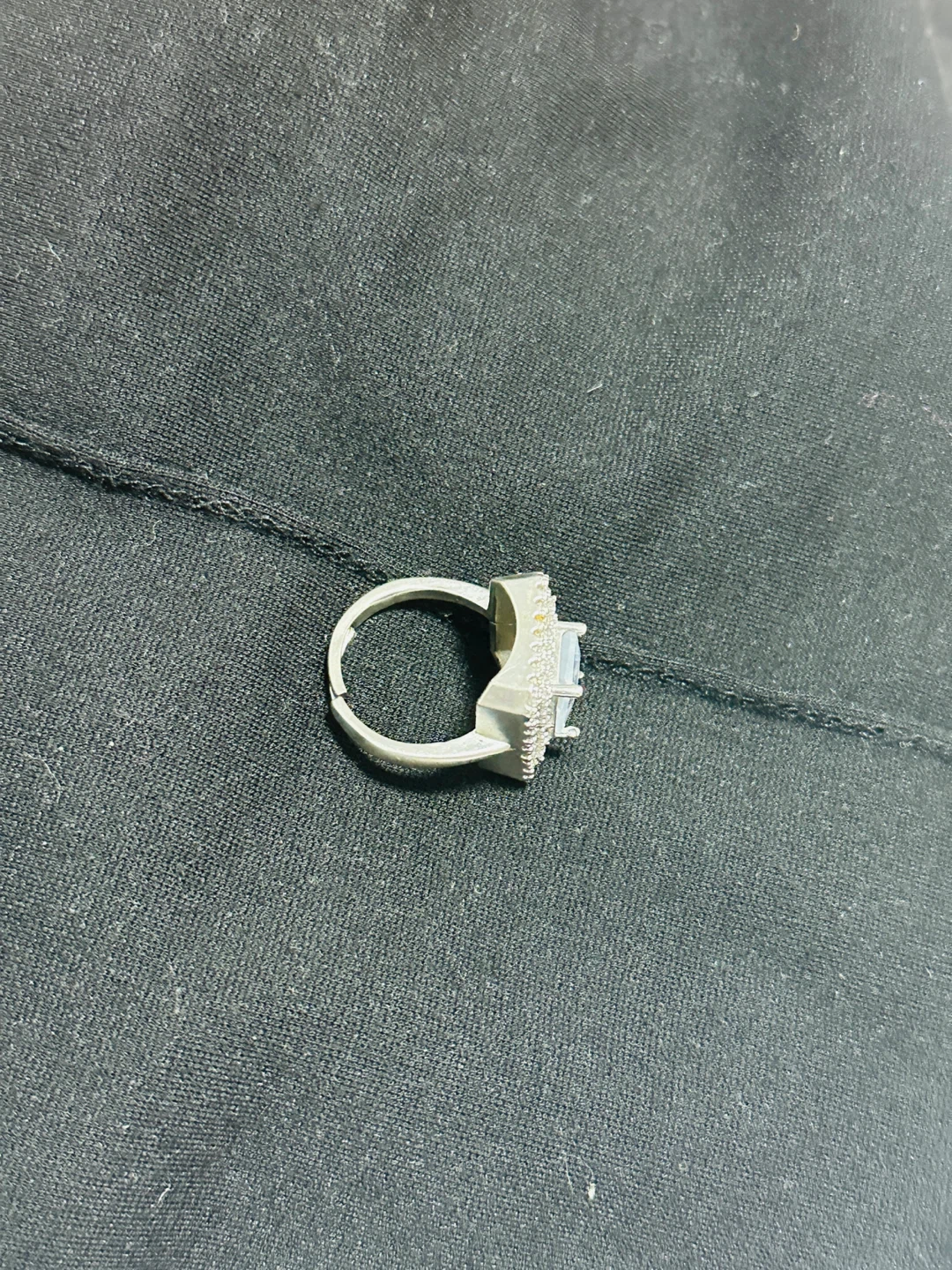 Sterling Silver Halo Ring with diamond Stone - photo 3