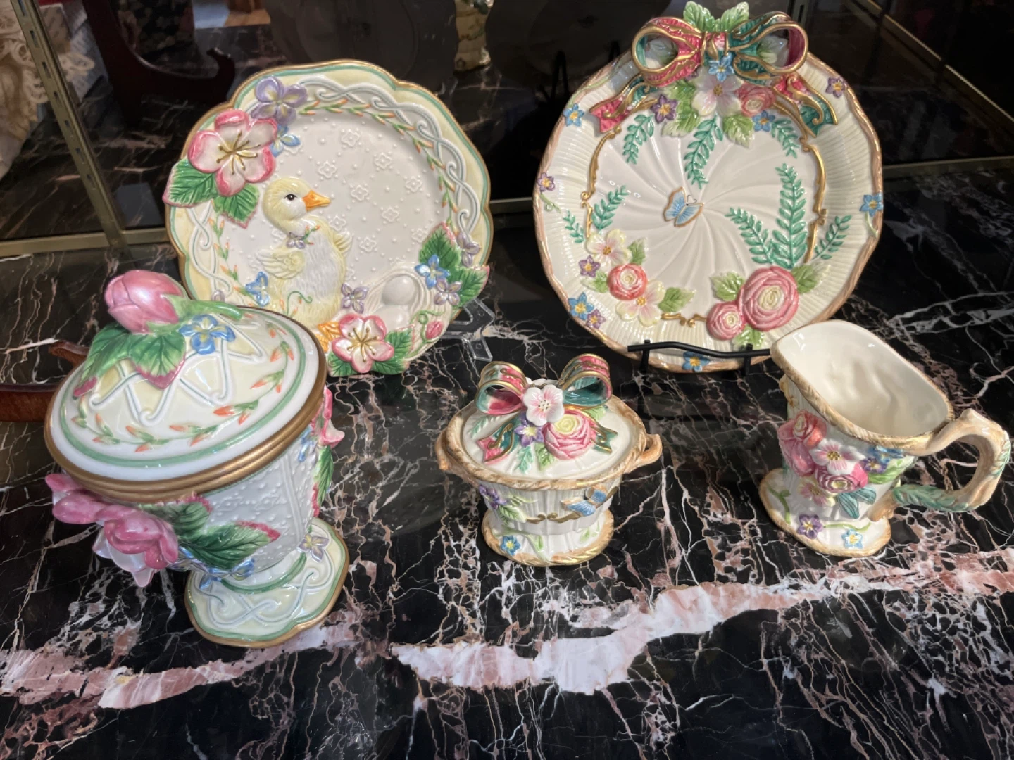 Floral Butterfly Design Serving Platter