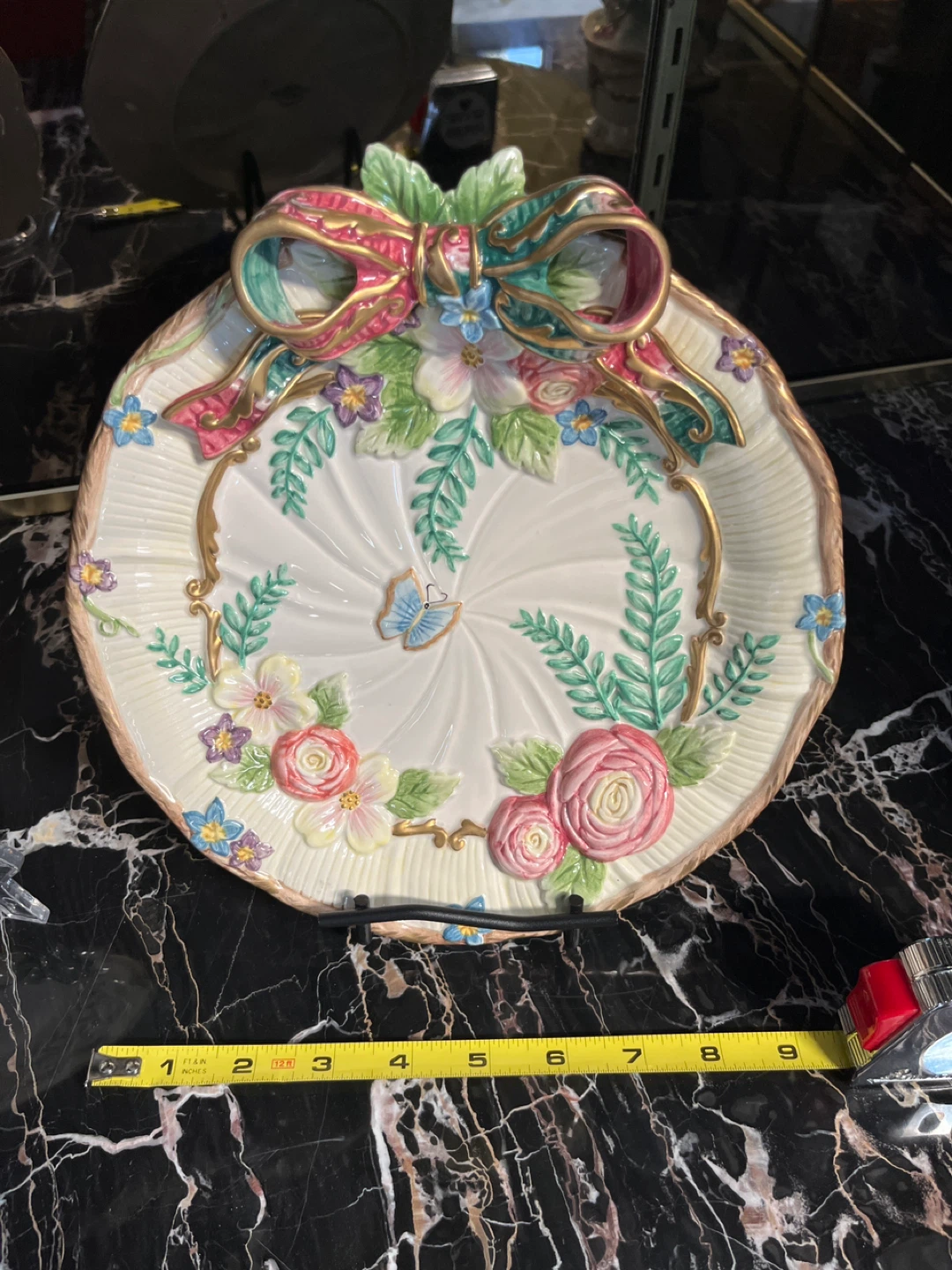 Floral Butterfly Design Serving Platter - photo 4