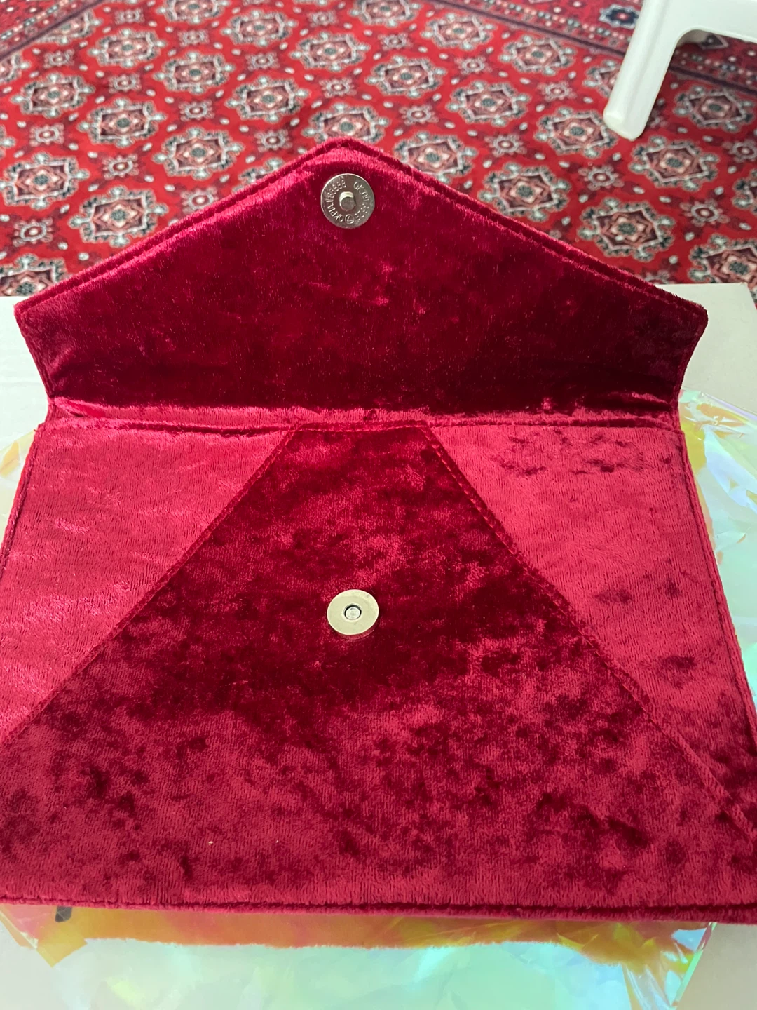 Velvet Envelope Clutch with Crown Brooch - photo 2