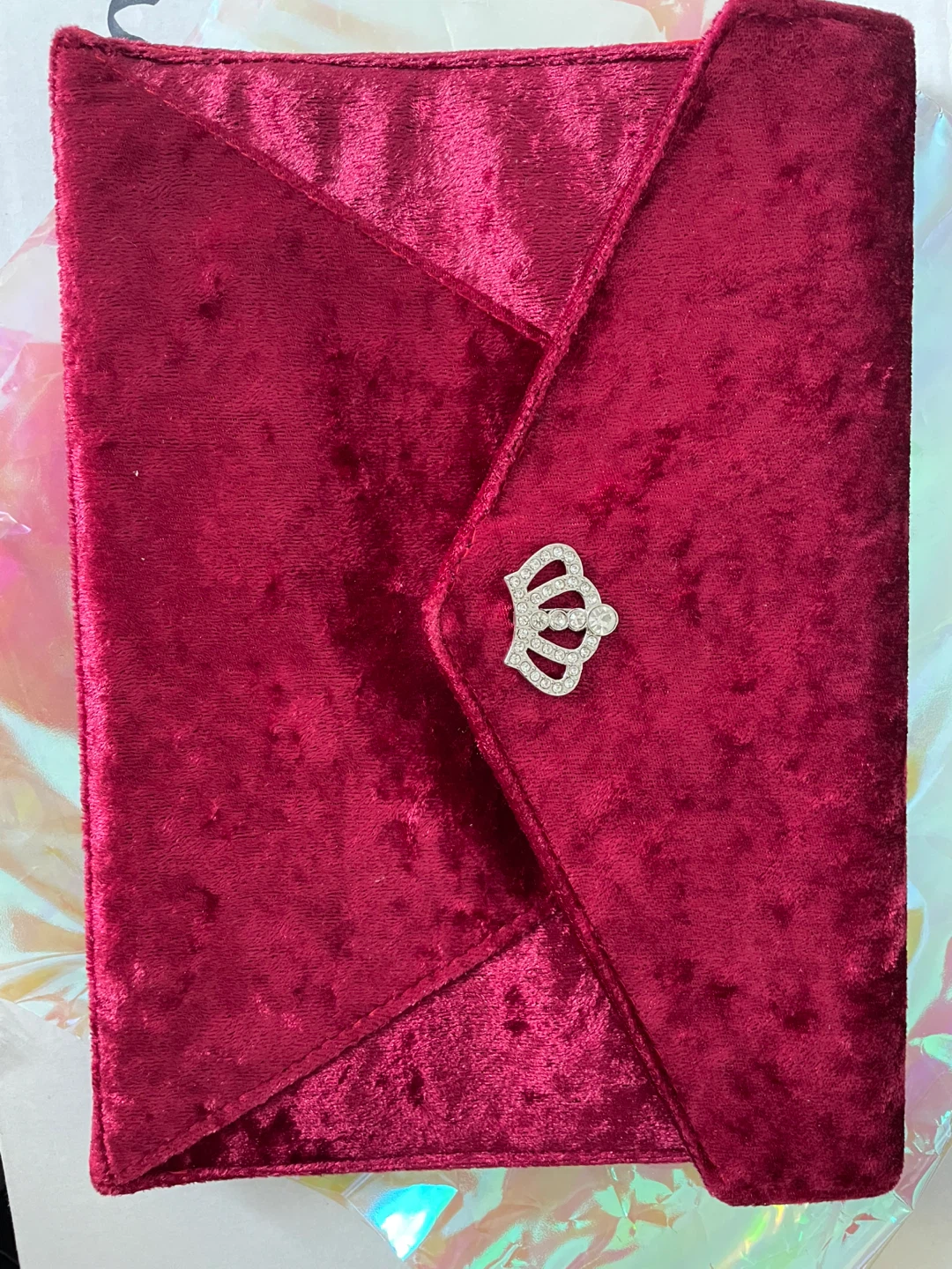 Velvet Envelope Clutch with Crown Brooch - photo 4